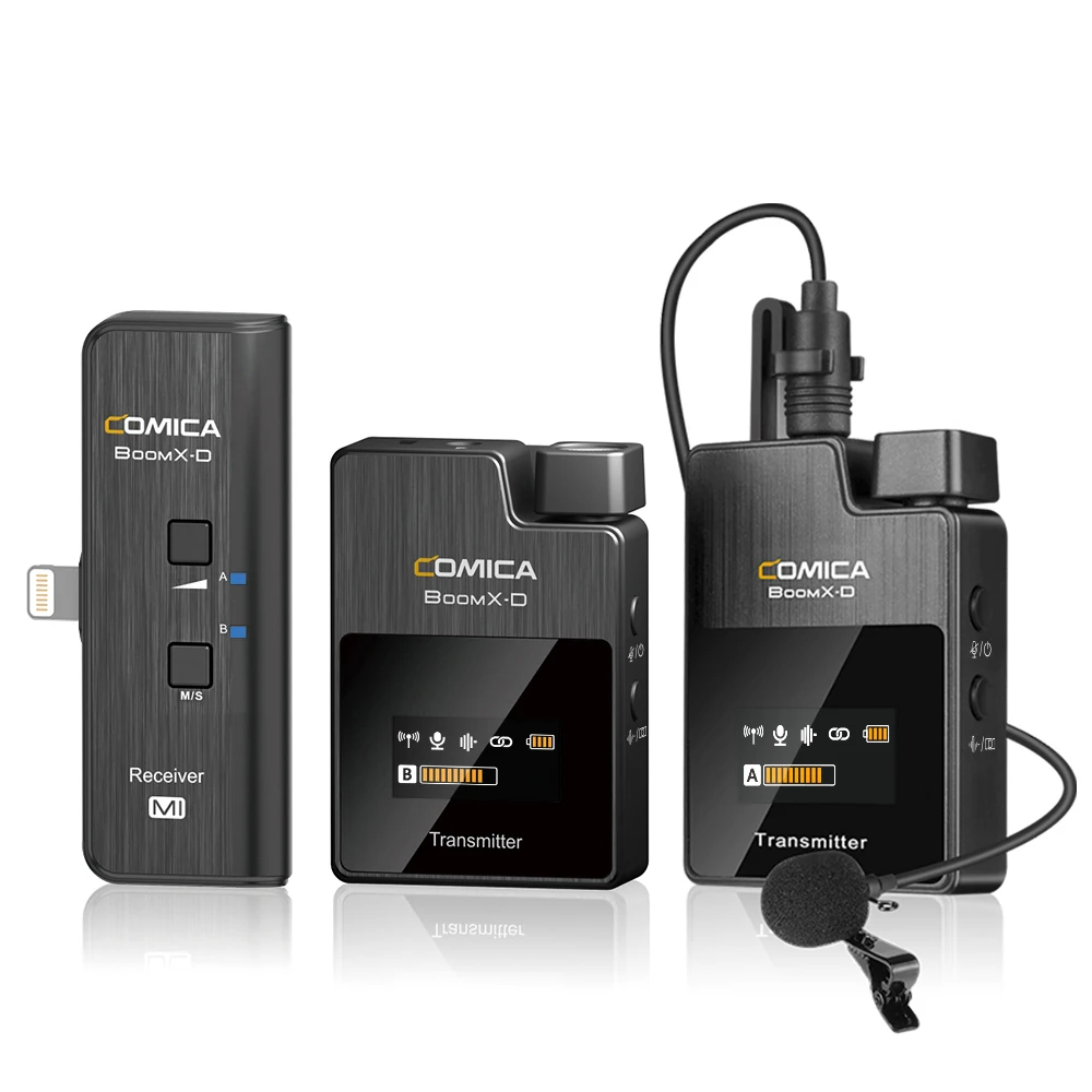 BoomX-D UC2/MI2 2.4G Dual-channel Wireless Microphone M/S Mode for iPhone Androi