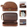 Men's leather makeup bag for travel men's high-end sense large capacity storage travel wash bag waterproof toiletry bag 2