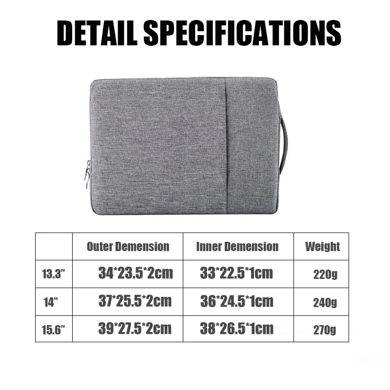 Bolsa do Portátil Capa de Manga 13.3 14 15 15.6 Polegada Notebook Case Bolsa para Macbook ar Pro Acer Xiaomi Asus Lenovo Armazenamento Bolsa 2023 - Imagem 6