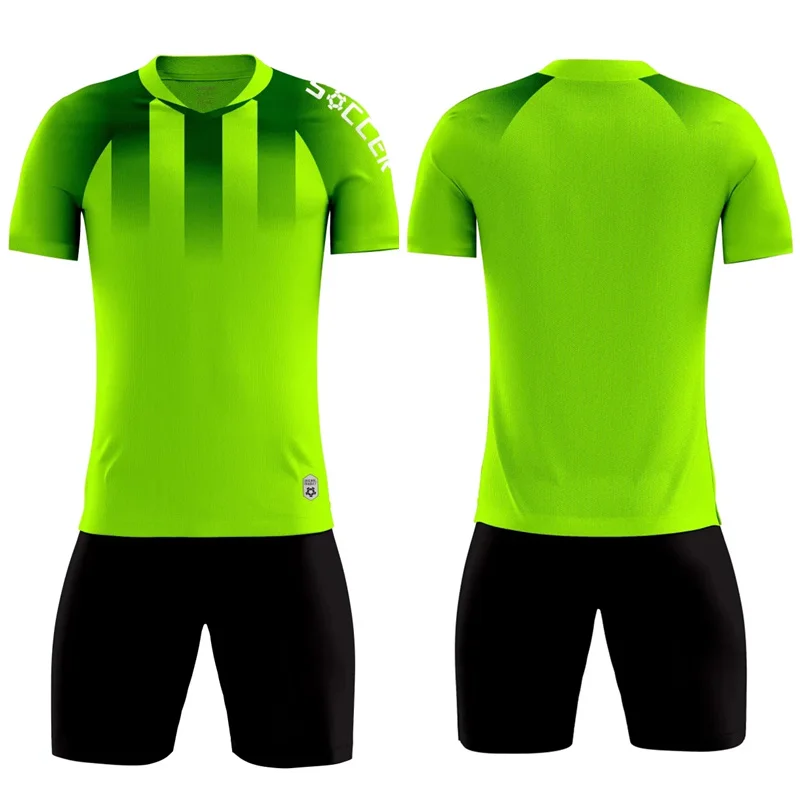 Children's Football Kit Men's Soccer Team Jersey Sets Vertical Stripe Sports Suit Quick Drying Fabric Uniform 6years