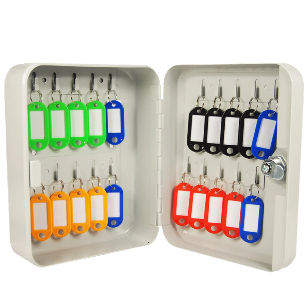 

20 Tags Home Office Lockable Property Management Key Locker Security Cabinet Storage Box Company Metal Wall Mounted