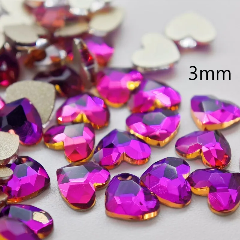 Großhandel 6 mm V-förmiges Herz mit flacher Rückseite, Nagel-Strassstein, speziell geformte Kristalle, Nagelkunst-Steine, 3D-personalisierte Dekoration – Detail 20