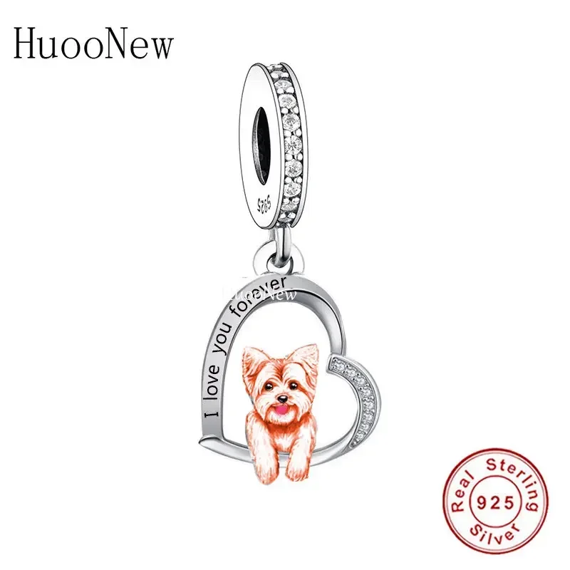 Fit Original Pan Charms Bracelet Authentic 925 Sterling Silver Yorkshire Dog Bead For Making Women Loyal Friend Berloque 2024 2