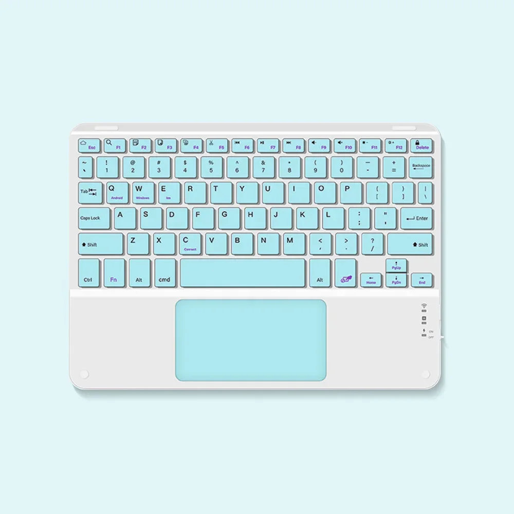 Wireless Silent Keyboard with Touchpad for Universal Bluetooth Devices