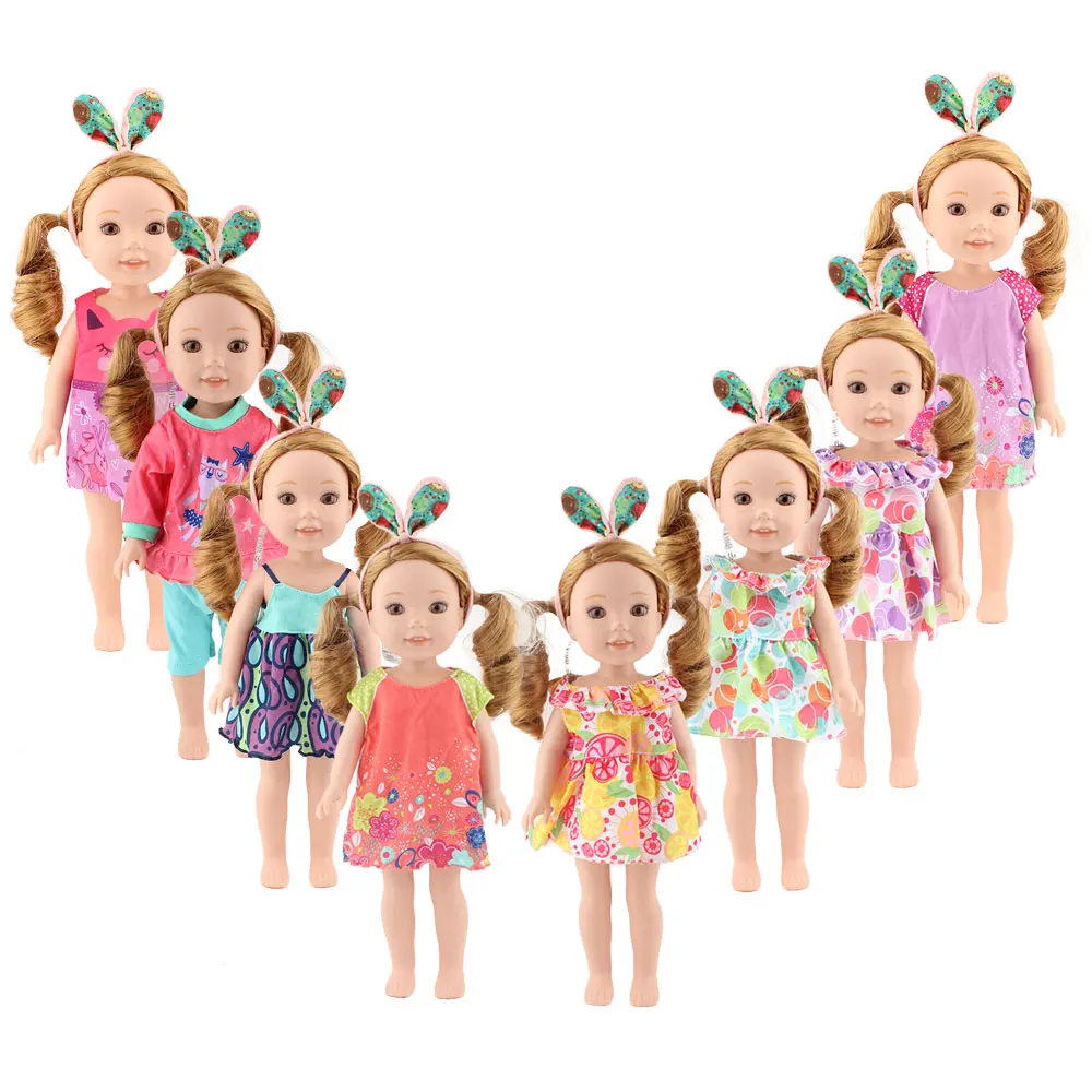 2022 New  Dress  Fit For American Girls Doll 14 Inch 36Cm Wellie Wishers Doll Clothes , Shoes Are Not Included.