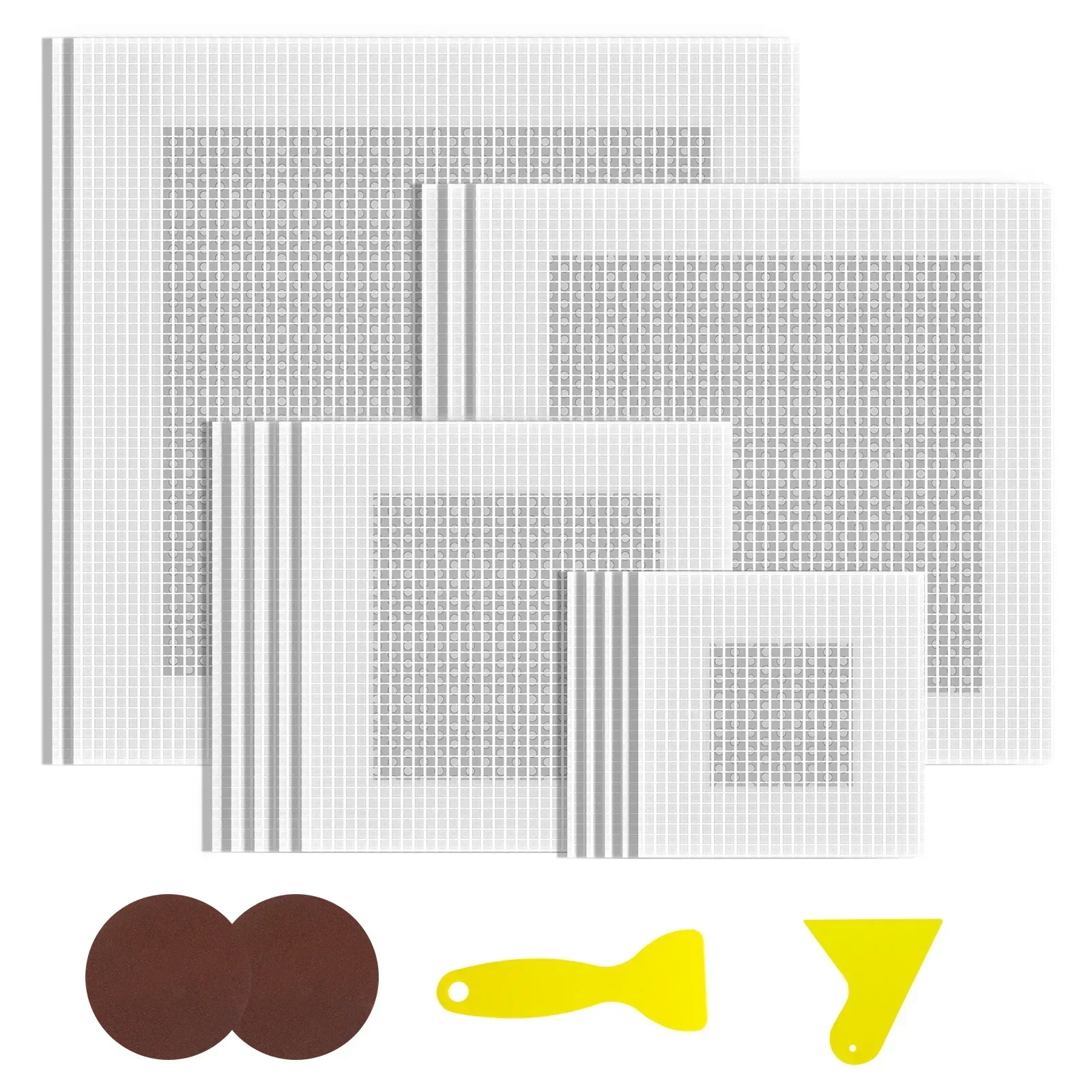 

19Pcs Drywall Repair Kit 2/4/6/8in Metal Wall Hole Repair Patch Kit with Scraper Sandpaper Damaged Wall Repair Set