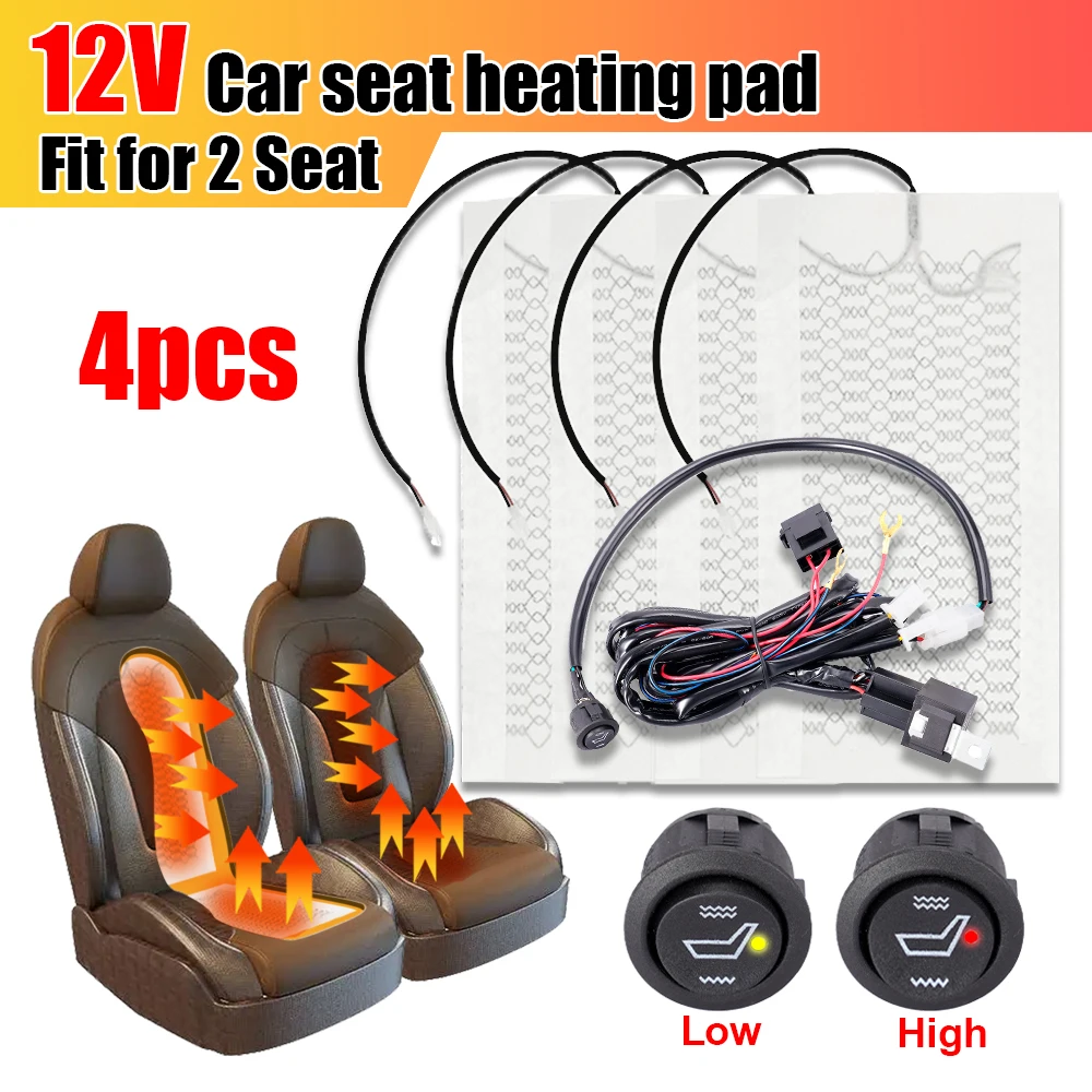 24PcsUniversalCarSeatHeatingPadCarbonFiberHeated12VSeat