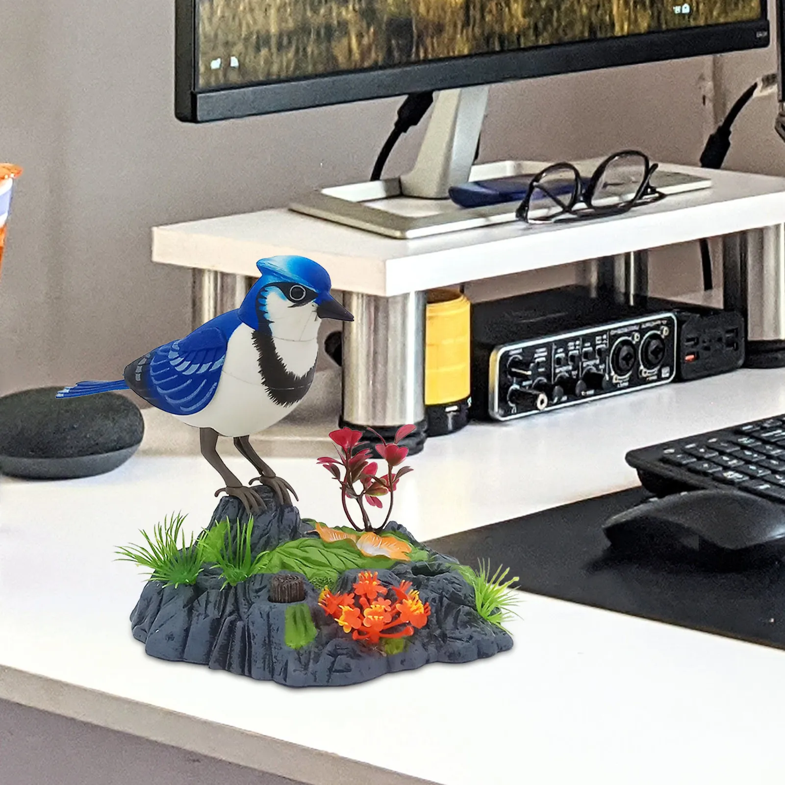 Electric Simulation Voice Control Parrot Toy Musical Magpie Talking Electronic Pet Bird Model Home Room Ornament Accessories 2