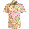 Summer Luxury Men's Shirt Pineapple Lapel Short-sleeved Print Hawaiian Shirts Loose Casual Fashion Oversized Tops Men's Clothing 4