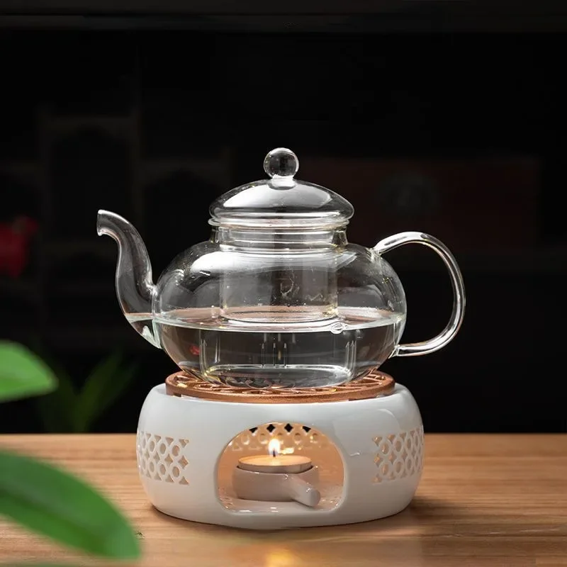 Ceramic Teapot Warmer Holder Base Tea Coffee Water Candle Heating