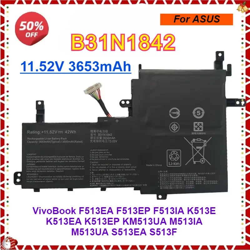B31N1842 Battery For Asus VivoBook F513EA F513EP F513IA K513E K513EA K513EP KM513UA M513IA M513UA S513EA S513F Laptop Batteries