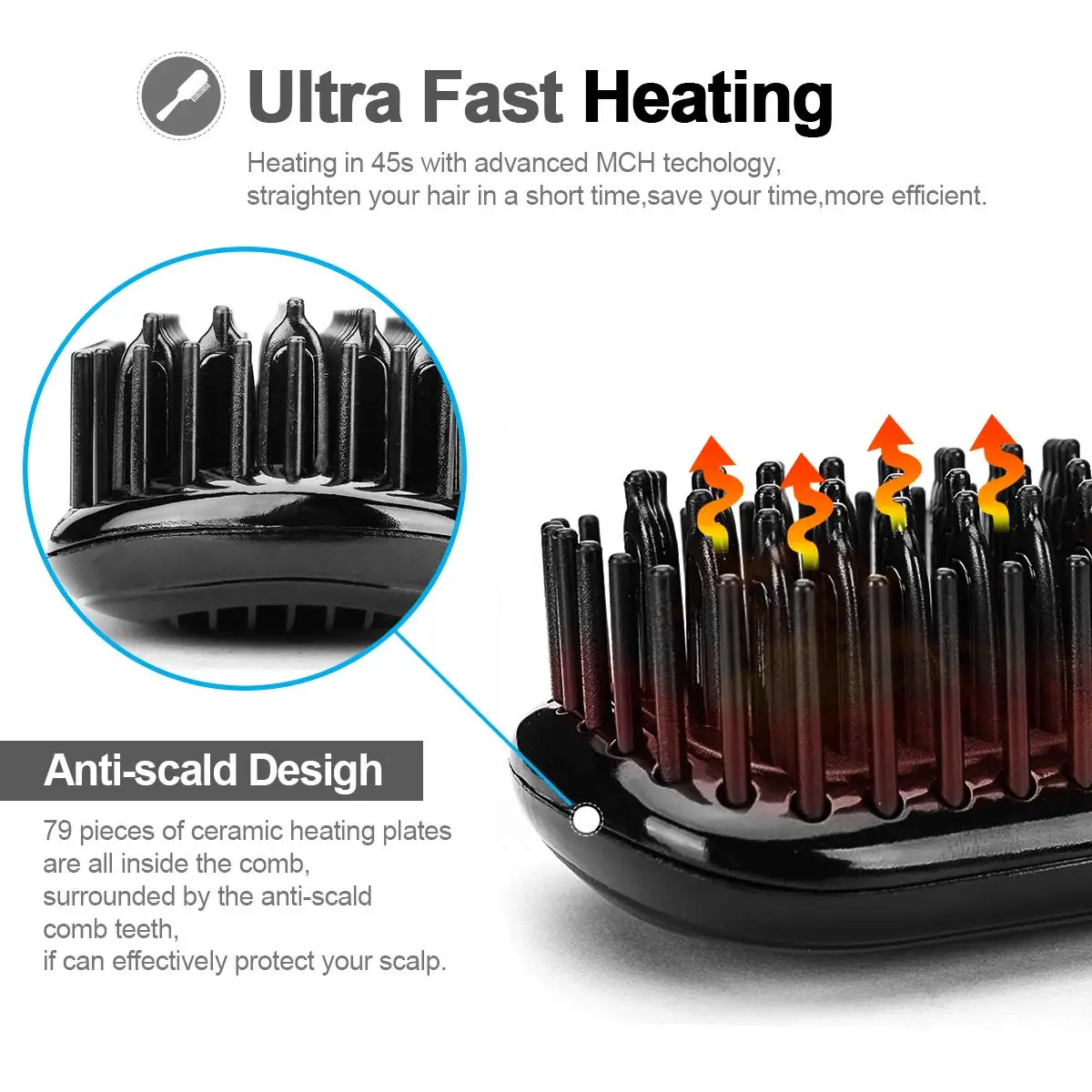 Hair Straightener Electric Hair Brushes Heating Comb 2 In 1 Hair Straightening Hair Curler Curling Iron Stying Tool 3