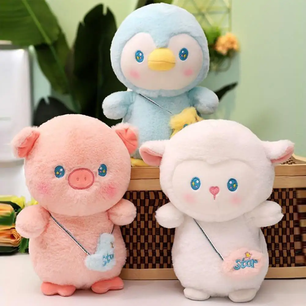 

Плюшевая кукла с мультяшными животными, милая овечка, пингвин, свинья, кукла, плюшевое украшение, мягкое набивное животное, детский спутник, кукла, украшение для дома