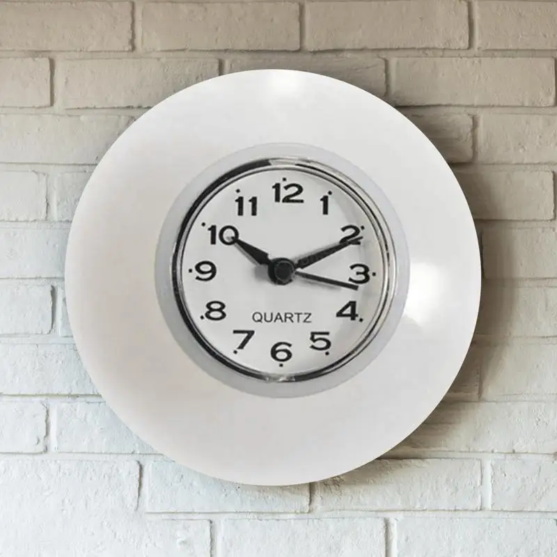 Mini Sucker Wall Clock Bathroom Anti-Fog Waterproof DIY Digital Clock Wall Stickers Silent For Home Living Room Office