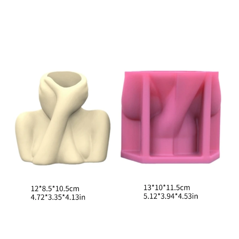 Abstract Portrait Vase Molds Unique Flowerpots Silicone Mould for Making Planter Flower Arrangement Resin Molds Decors