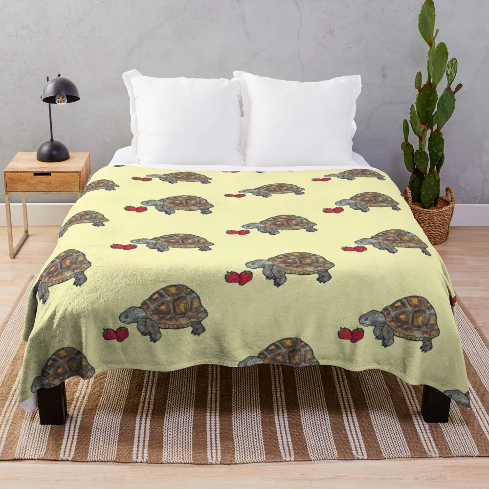 Happy Tortoise Throw Blanket Tourist Blanket Furry Blankets Hair Blanket