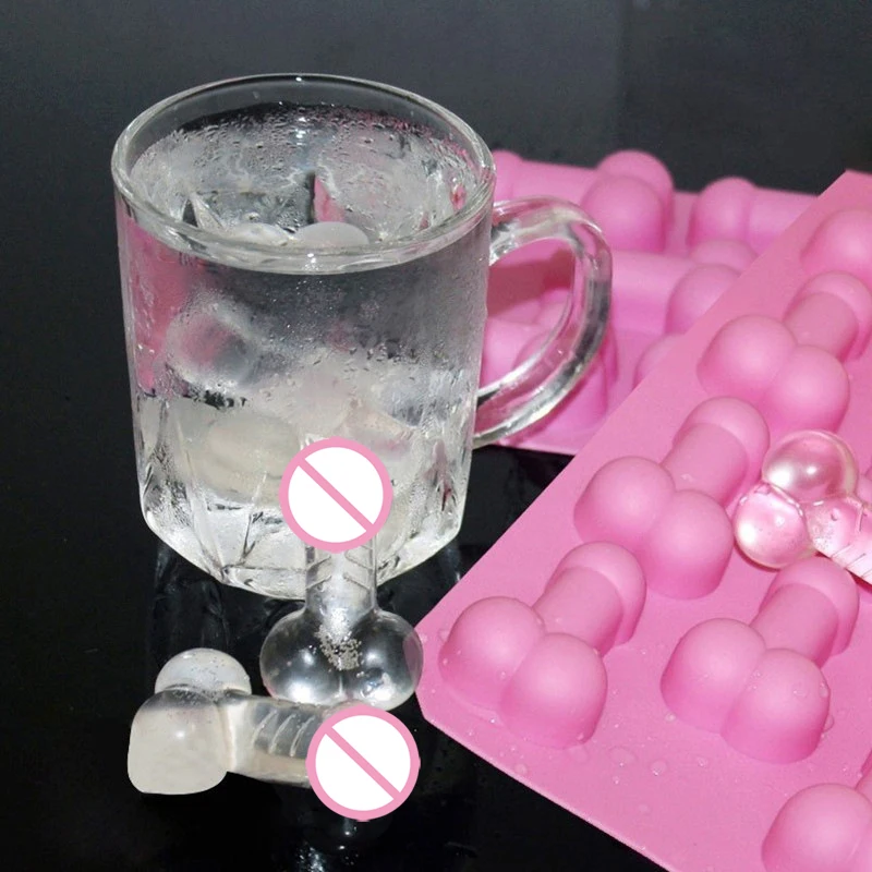 Silicone Ice Cube Mold Funny_Man Genital Shaped Whiskey Cocktail