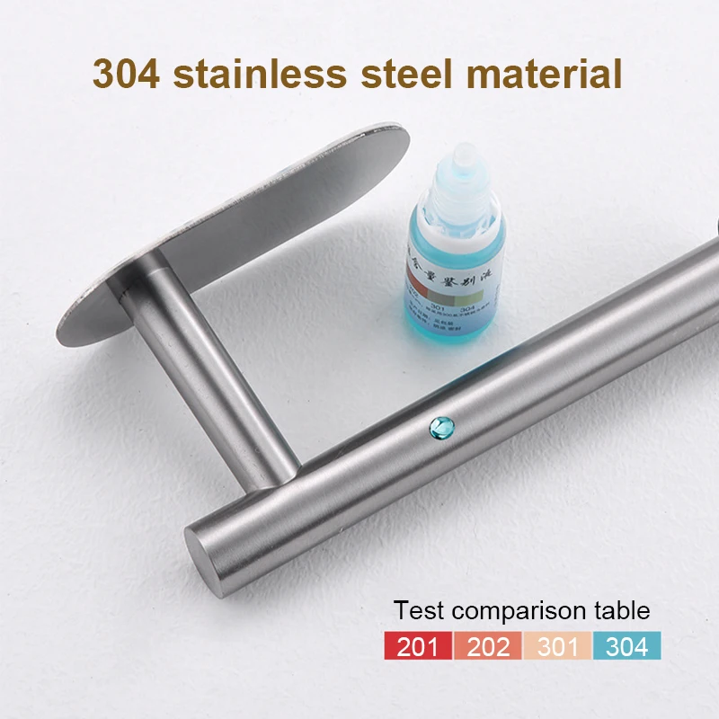 Paper Towel Holder Stainless Steel Adhesive Toilet Roll Paper Holder No Hole Punch Kitchen Bathroom Toilet Lengthen Storage Rack