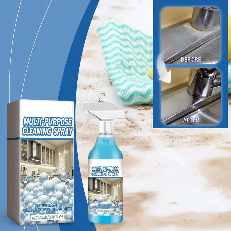 MultiSurface Cleaning Spray Household Bathroom And Kitchen Cleaner Bathroom & Kitchen Cleaner Quickly Removes Grime Mild 100ml