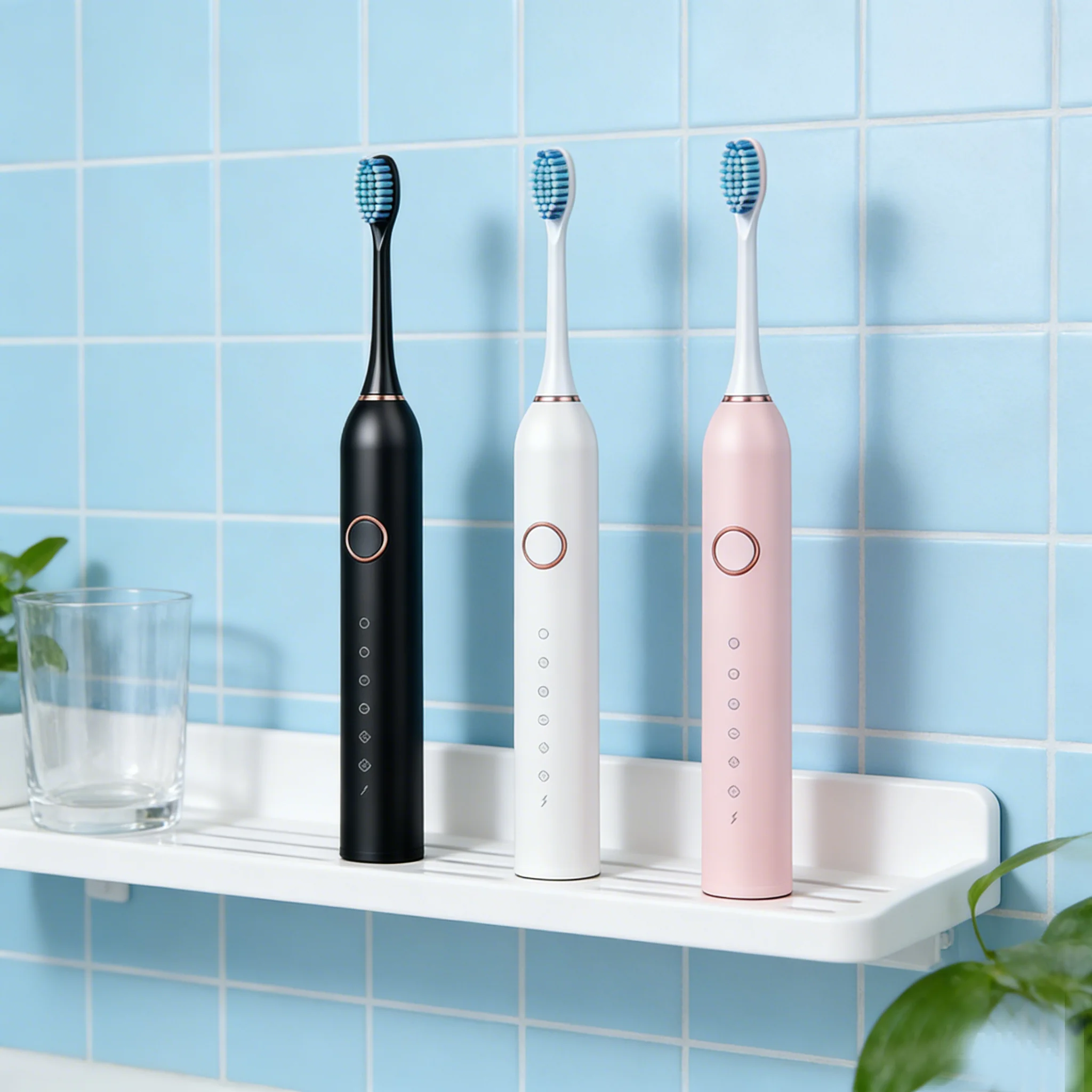 Adults Sonic Electric Toothbrush with 6 Cleaning Modes USB Rechargeable with Multiple Replacement Brush Heads 2