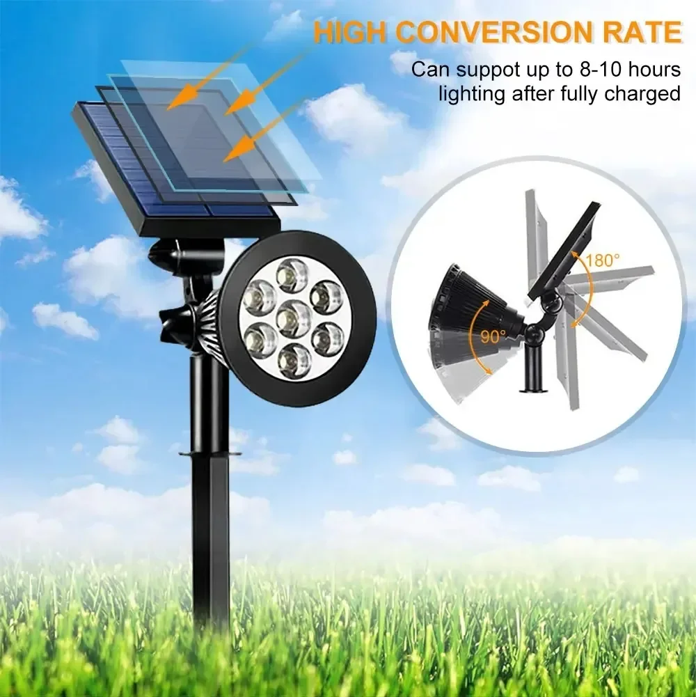 Hight Quality Solar Lawn Lamp Spotlights Outdoor Ip65 Waterproof 7LED Landscape Light Villa Garden Yard Decor Powered Lights