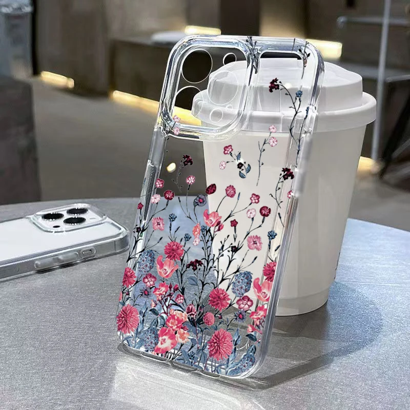 Jasmine Flower Clear Soft Silicone Shockproof Phone Case Cover