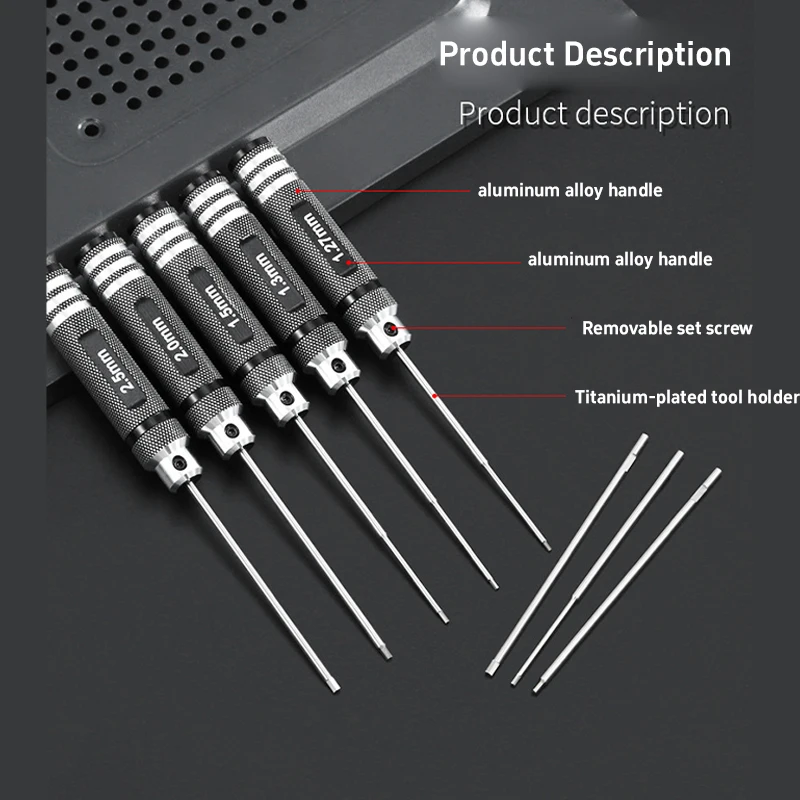 Lot de 7 pinces à collet pour drone, 0.9-3mm, couleurs assorties