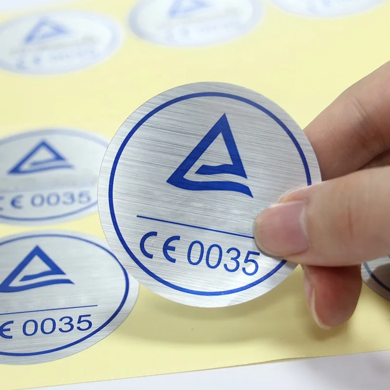 Nach Silber Gebürstet Logo Aufkleber Druck Metall Ziehbank Klebstoff Elektronische Draht Gold Silber Etiketten Metallic Aussehen – Detail 5