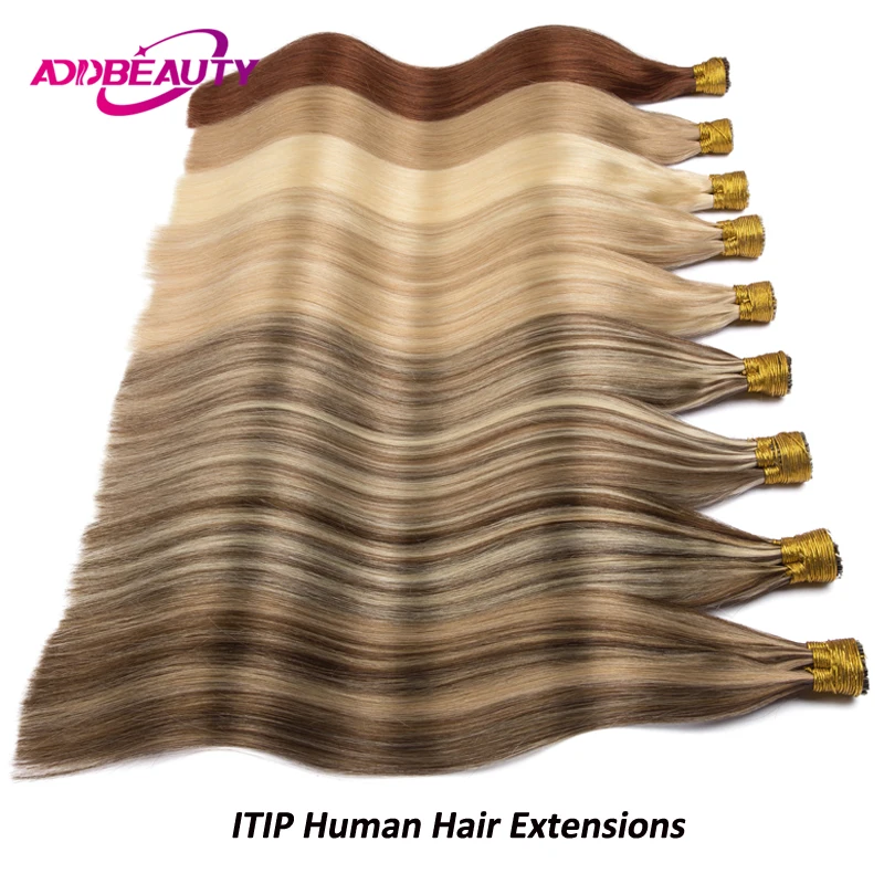 ITIP Human Hair Extensions for Women Straight I Tip Capsule Keratin Hair Extension 50strands Natural Blonde Fusion Human Hair