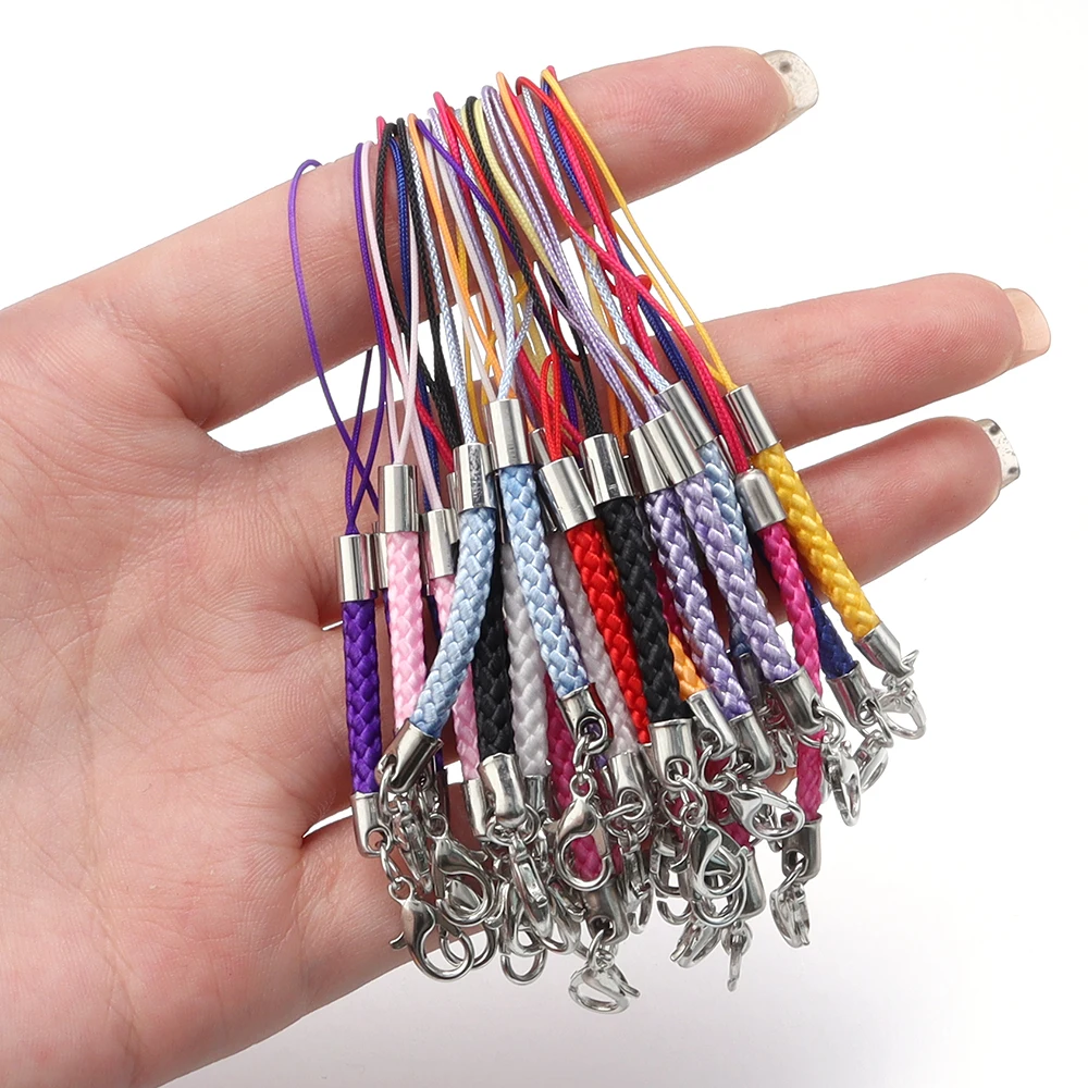 Multicolor Braided Lanyards with Lobster Clasps for DIY Jewelry and Keyrings - Pack of 10