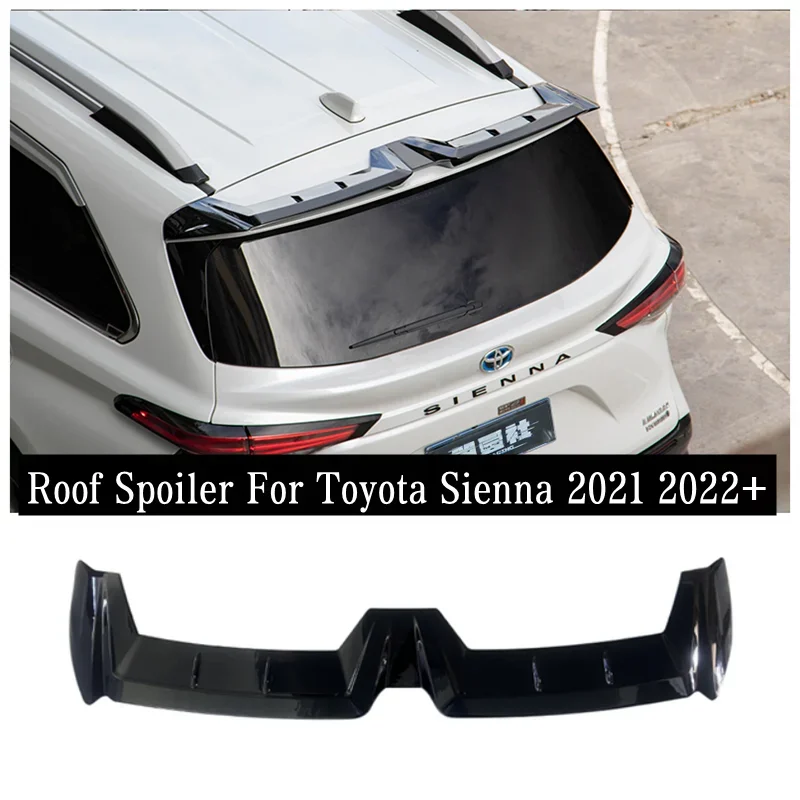 

For Toyota Sienna 2021 2022 2023 High Quality ABS Black Fiber Rear Trunk Roof Spoiler