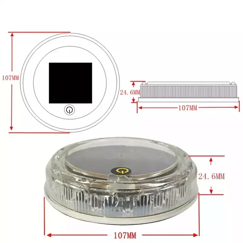 Solar Car Night Safety Flashing Led Light Magnetic Base Car Warning Lamp Anti-Collision Wide Tail Light Auto Tool