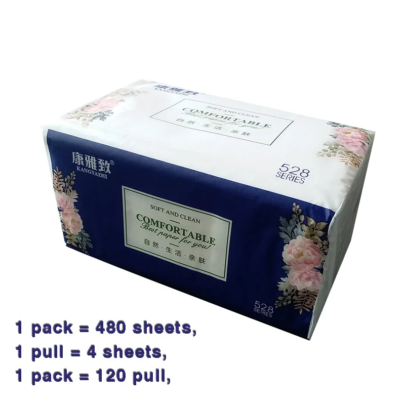 Paper Napkins 1pack/480 ply Paper towels virgin wood pulp 4 ply thickened facial tissue Environmental friendly