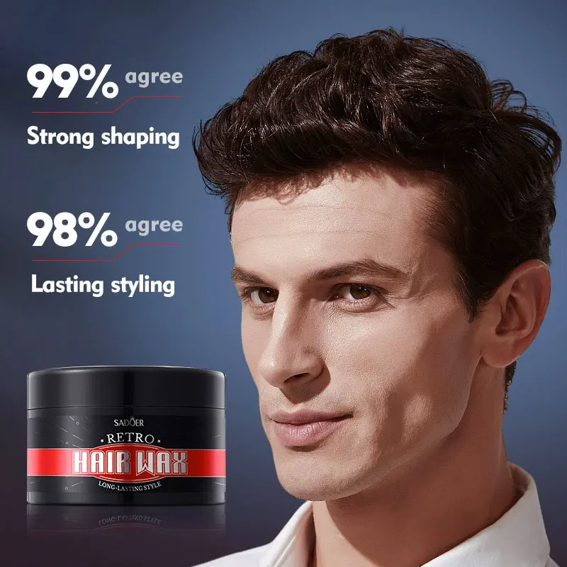 Retro Hair Wax with Strong Styling and Natural Fluffy Hair Mud Gel Cream Non-Greasy Style for Men Women Broken Artifact