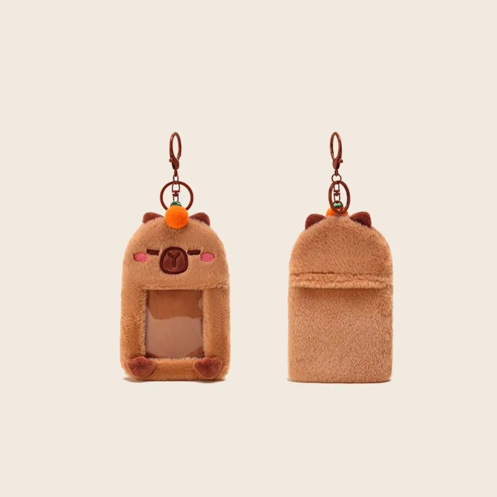 Card Holder Cute Capybara Plush Photocard Holder Kpop Pendant Photo Album Bag Keychain Idol Card Protector Star Chaser