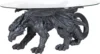 Warwickshire Dragon Gothic Decor Glass Topped Coffee Table, 39 Inch, Polyresin, Grey Stone 1