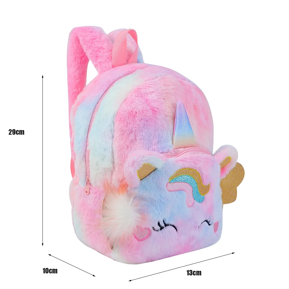 Unicorn Backpack Personalized Tie Dyed Plush Book Bag Cute Wings Girl Bag Children's Day Gift Birthday Gift 3