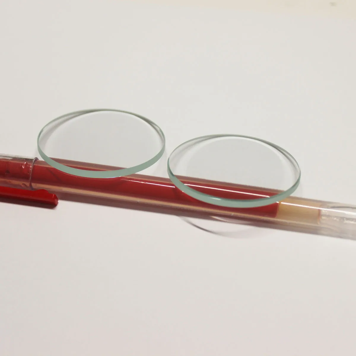 미네랄 시계 유리, 투명 평면 크리스탈 확대경, 시계 수리 부품, 두께 3.0mm, 직경 25mm-40mm, 2 개
