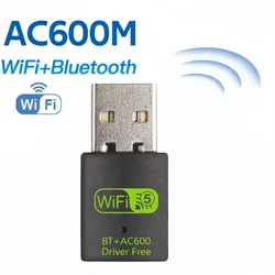 Dual Band Wireless USB Adapter with Bluetooth - High - Speed 600Mbps WiFi Receiver (600Mbps)
