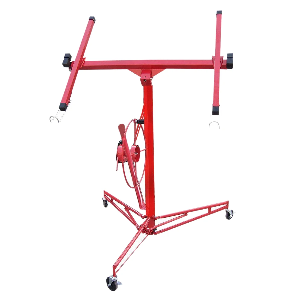 【Breeins】16FT Rolling Drywall Lifter Panel Hoist Jack Tool Heavy Tools