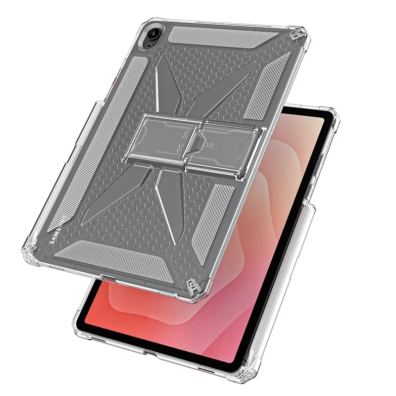 Enhanced Protective Stand Case - Transparent Silicone TPU Cover