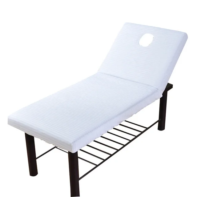 Drap-housse élastique pour table de massage, couverture complète, bande de caoutchouc, traitement SPA, trou pour la ories du visage, 70x190cm 4