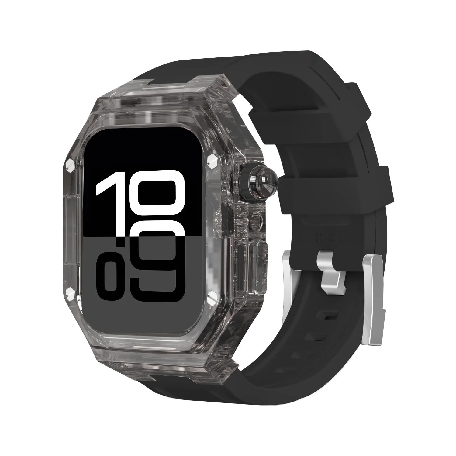 Luxury Transparent Modification Kit Case for Apple Watch with Silicone Strap