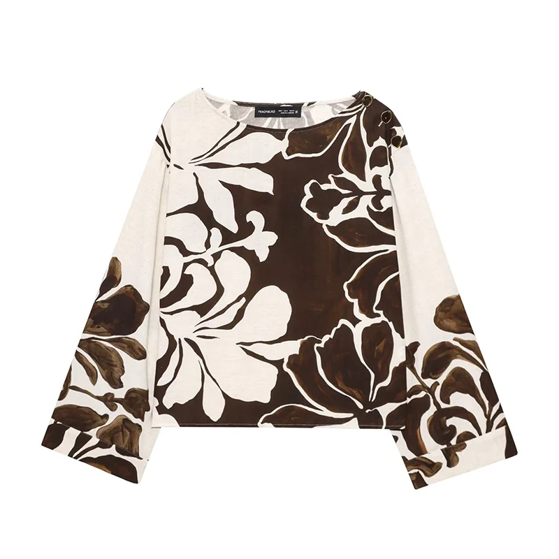 Women 2 Pieces Sets 2025 New Fashion Flower Printed Top Long Pants Set Women's Suit Streetwear Casual Woman Outfits