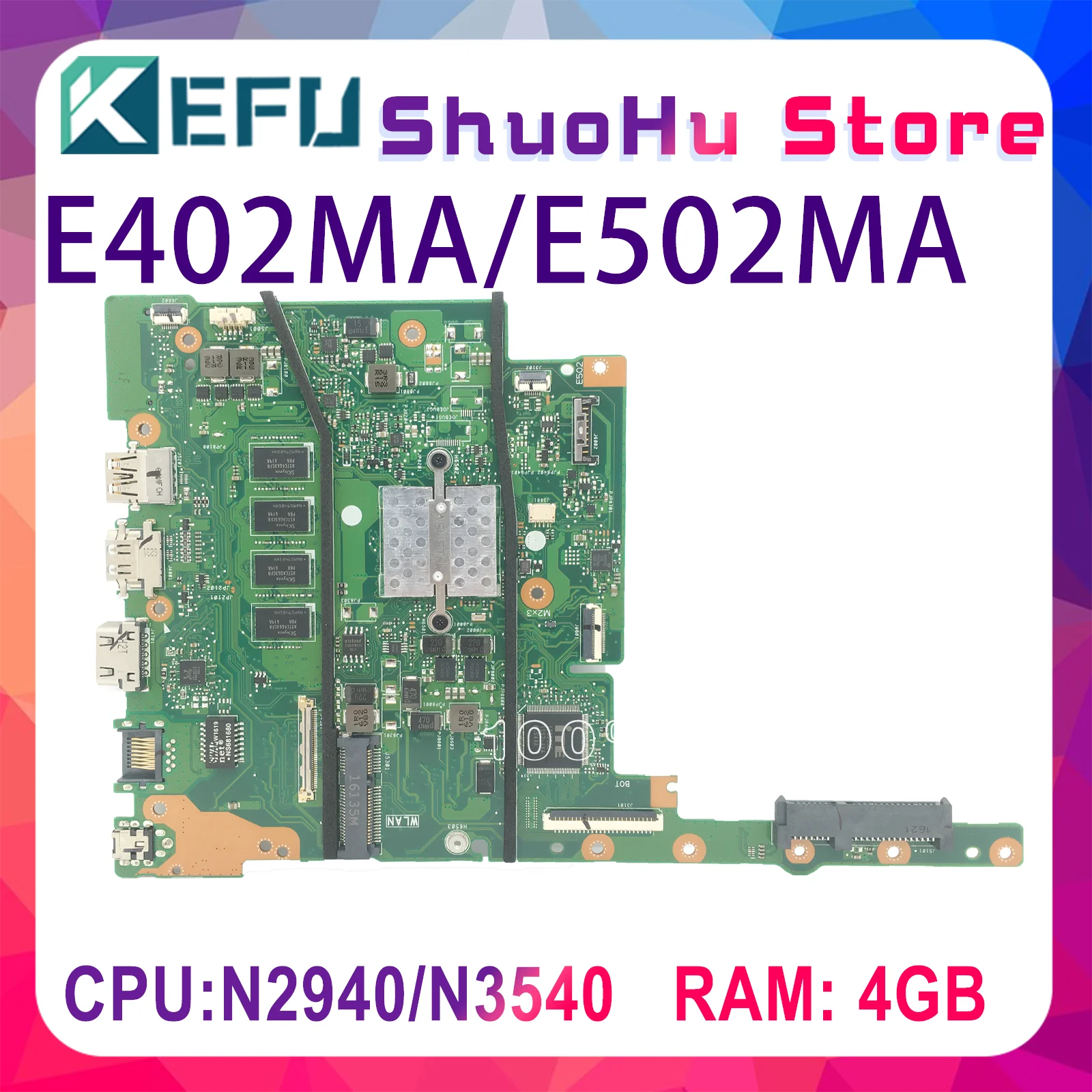 Материнская плата для ноутбука KEFU E402MA E402MA с N2830 N2840 N2940 N3540 4 Гб памяти 100% ТЕСТ ОК