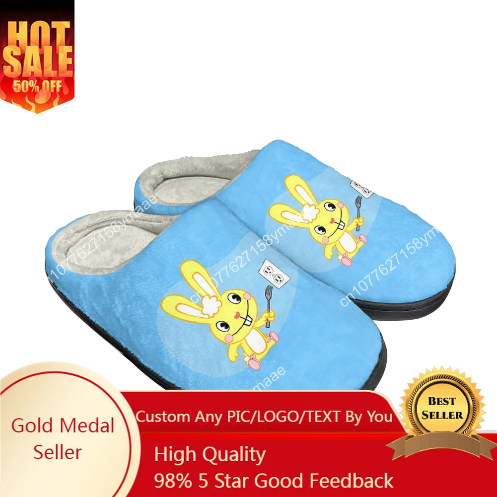 

Горячие хлопковые тапочки с мультяшным рисунком счастливого дерева для друзей, мужские и женские новейшие сандалии, плюшевые домашние теплые тапочки для спальни