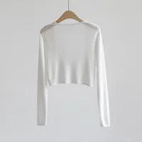 Sun Protection Knit Cardigan Women's Thin Coat Ice Silk Outerwear Cover-up Shawl Air Conditioning Shirt Summer - Image 6