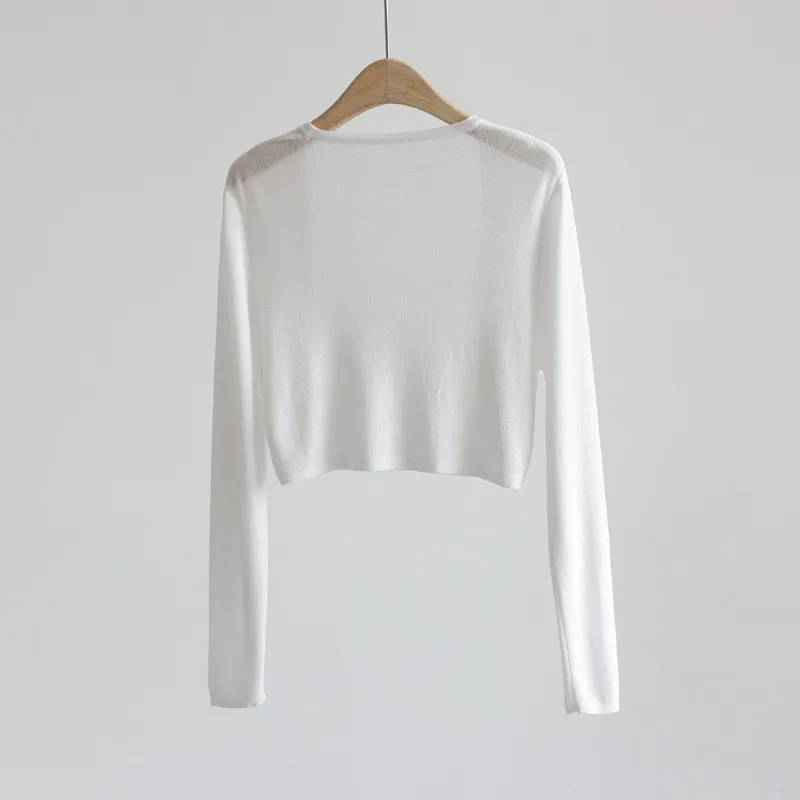 Sun Protection Knit Cardigan Women's Thin Coat Ice Silk Outerwear Cover-up Shawl Air Conditioning Shirt Summer 6