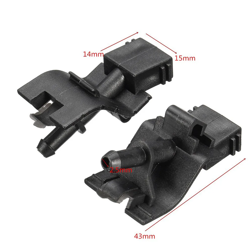 

Spray Water Jet Nozzle 2Pcs/kit Set 85381-12300 ABS Plastic Accessories Black Front Windshield Wiper High Quality