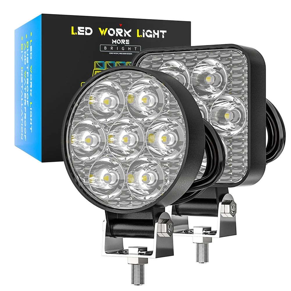 21W LED Work Light LED Car Front Fog Light Truck SUV ATV Engineering Headlights Off-road Round Spotlight